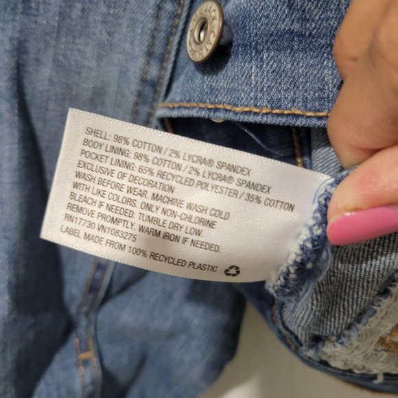 Cat & Jack Girls Denim Jacket Size 6/7 Color Blue - Picture 6 of 6